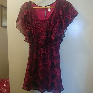 red leopard print summer dress S